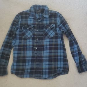 Blue plaid flannel button up